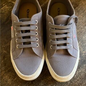 Superga 2750 Kids Gray Canvas Low-Top Sneakers Size EU 33 / US 2 Little Kid